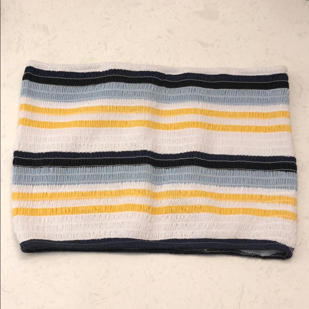 Striped smocked tube top